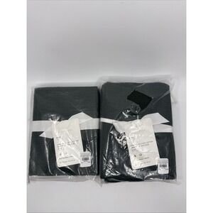 Pottery Barn Pine King European Linen Cotton Waffle Weave Set Of 2 Shams New